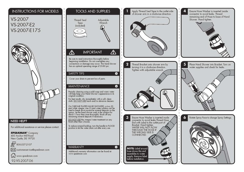 Speakman VS-2007-PB Napa Removable Hand Shower Head and Hose for Stylish Bathroom DÃ©cor, Polished Brass, 2.5 GPM - Image 5